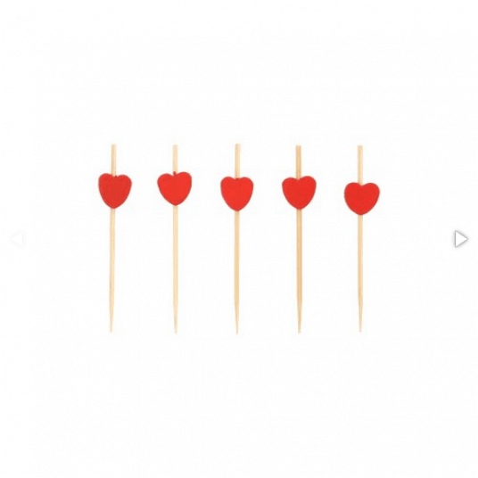 Patyczki bambusowe SERCE HEART 7cm 100szt -zdjęcie numer 2