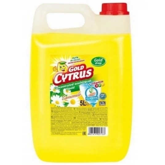 Płyn do naczyń GOLD CYTRUS 5L ŻÓŁTY rumianek -zdjęcie numer 1