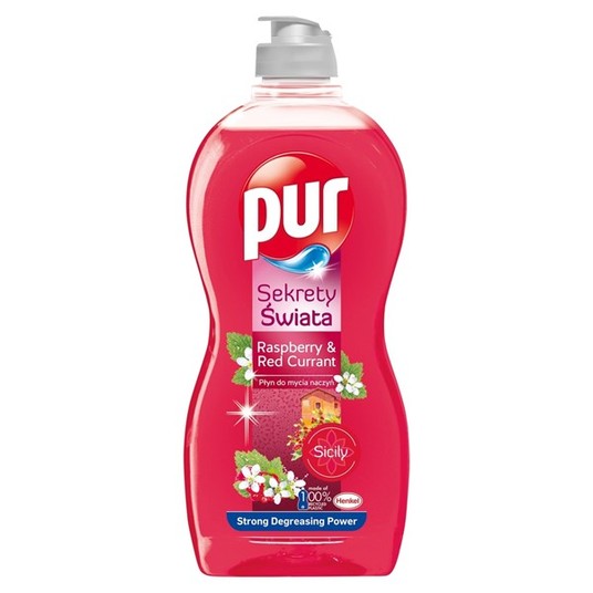 Płyn do naczyń PUR 450ml Malina cz. porzec RÓŻ -zdjęcie numer 1
