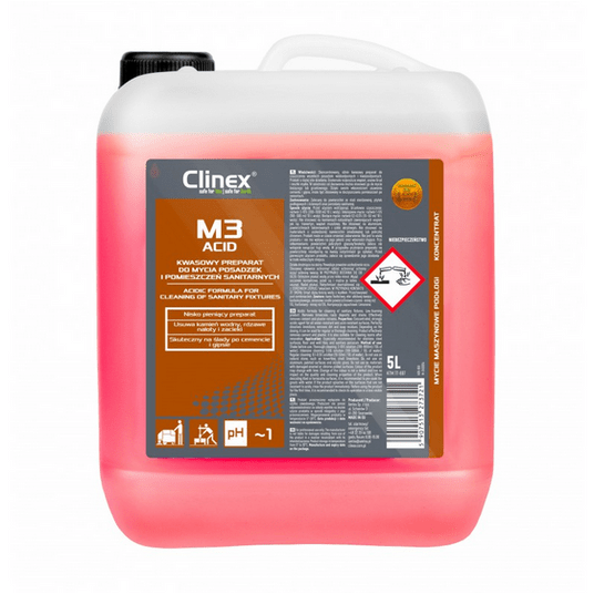 Płyn do podłóg i sanitariatów CLINEX M3 Acid 5L -zdjęcie numer 1