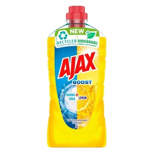 Płyn uniwersalny AJAX 1L BOOST SODA LEMON żółty -zdjęcie numer 1