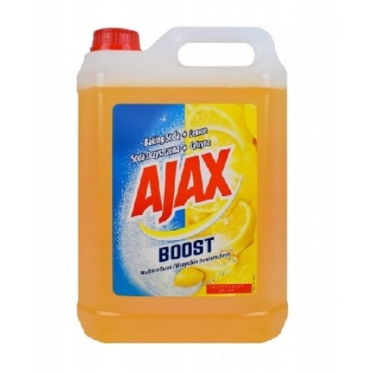 Płyn uniwersalny AJAX 5L Boost soda+ lemon ŻÓŁTY -zdjęcie numer 1
