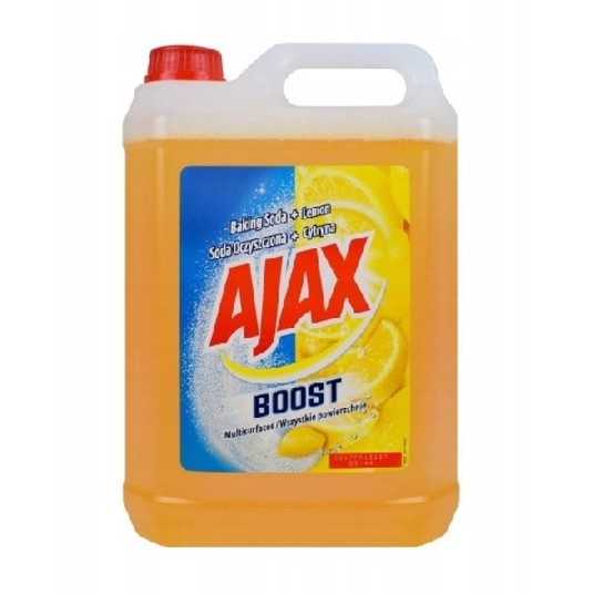 Płyn uniwersalny AJAX 5L Boost soda+ lemon ŻÓŁTY -zdjęcie numer 1