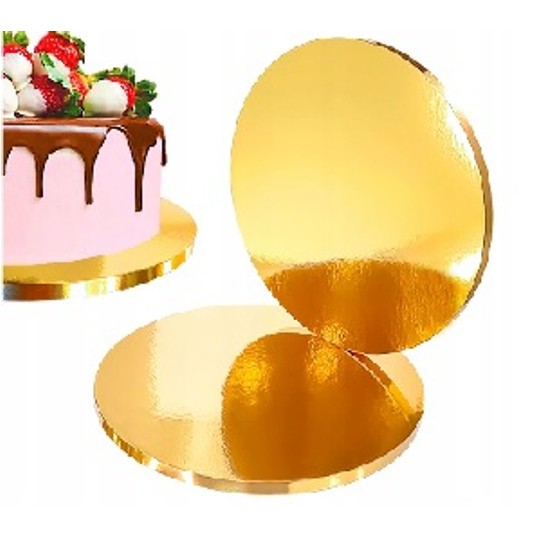 Podkład okrągły GRUBY złoty 28cm 1,2cm 1szt /5 -zdjęcie numer 2