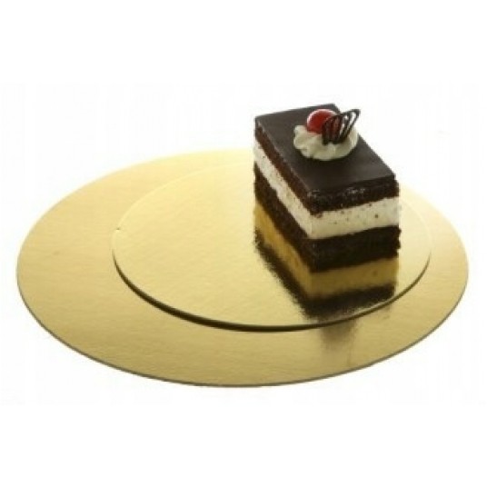 Podkład tort ZŁOTY krążek 32cm GŁADKI 1050g 100szt -zdjęcie numer 2