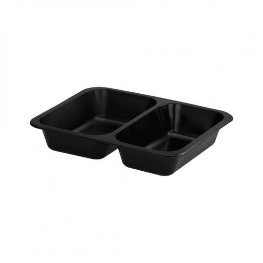Pojemnik zgrzew LITE 2-DZ 227x178x40 czarny 600szt -zdjęcie numer 1
