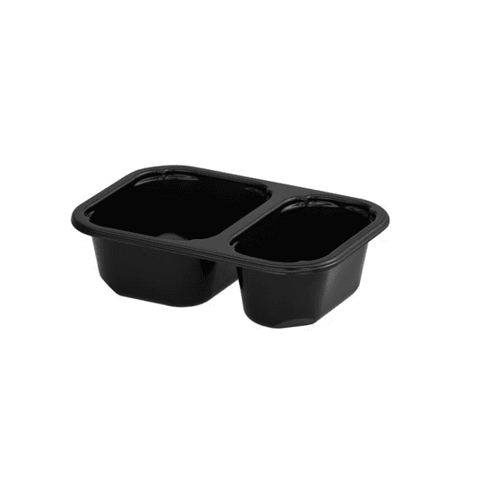 Pojemnik zgrzew MINI 2-DZ 160x112x45 CZARNY 456szt -zdjęcie numer 1