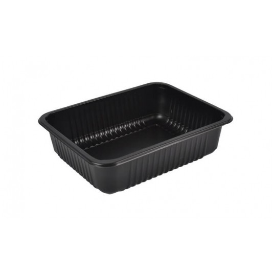 Pojemnik zgrzew Żebro 187x137x50 CZARN 850ml 640sz -zdjęcie numer 1