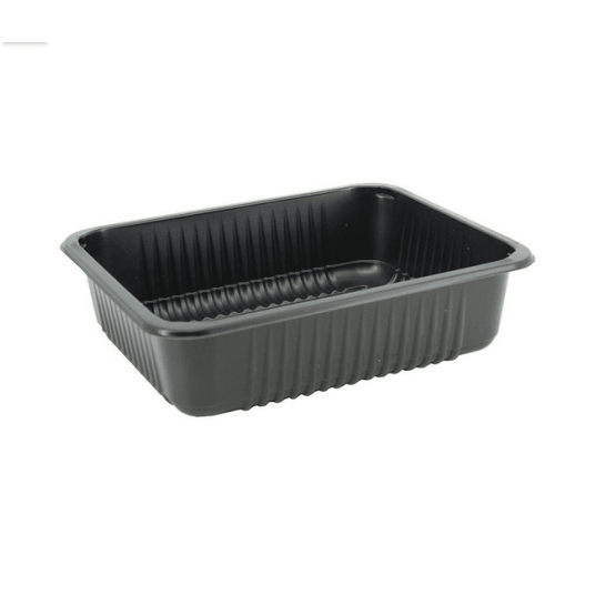 Pojemnik zgrzew Żebro 227x178x80 CZARNY 2,3L 320sz -zdjęcie numer 1