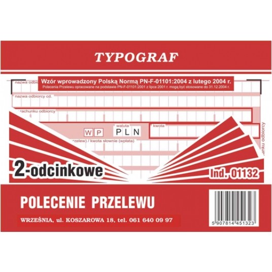 Polecenie przelewu II odcinkowe A6 1szt /5 -zdjęcie numer 1