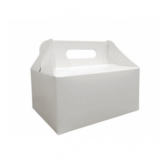 Pudełko papierowe rączka 19x14x9cm BIAŁE 50szt -zdjęcie numer 1