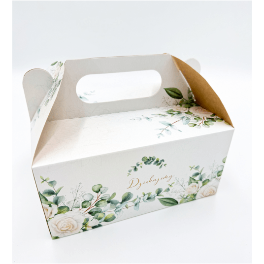 Pudełko papierowe rączka 19x15x9cm RÓŻE 25szt -zdjęcie numer 1