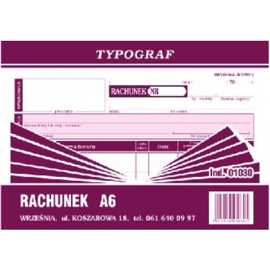 Rachunek poziomo A6 1szt /5 -zdjęcie numer 1