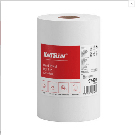 Ręcznik c-feed KATRIN SUPR BIAŁY 2W 75m śr14 12rol -zdjęcie numer 1
