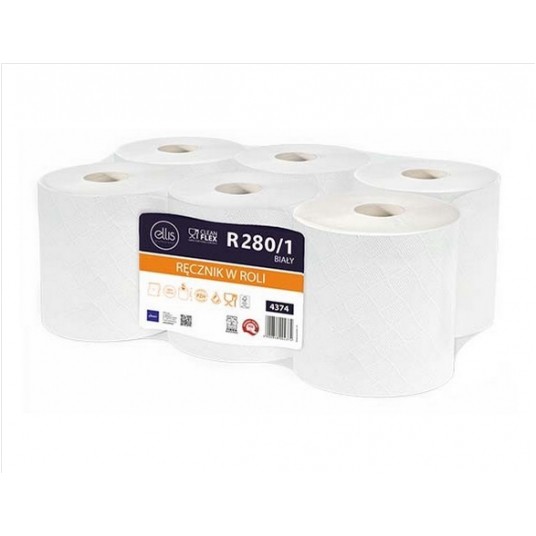 Ręcznik papierowy 1W 280m ELLIS R280/1 BIAŁY 6rol -zdjęcie numer 1