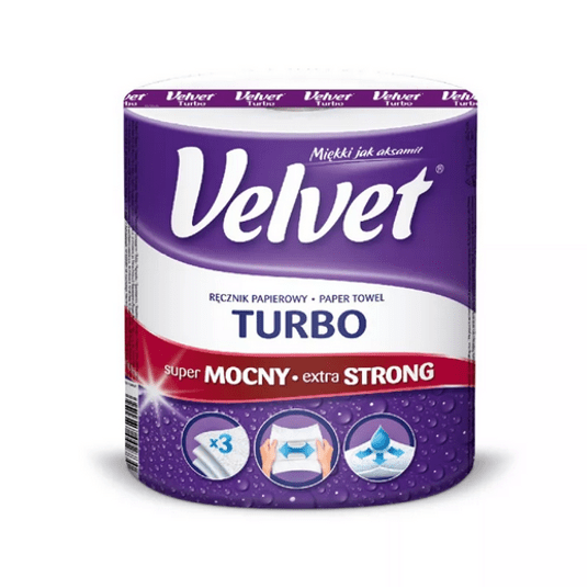 Ręcznik papierowy 3W VELVET TURBO 340list 1rol /6 -zdjęcie numer 1