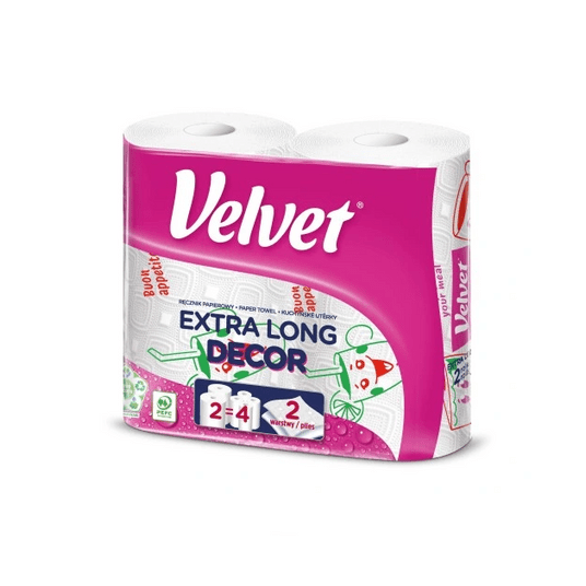 Ręcznik papierowy VELVET EXTRA LONG 2rol/9 -zdjęcie numer 1