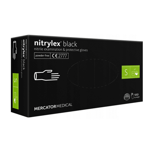 Rękawice nitrylex BLACK CZARNE bezpudrow 100szt S -zdjęcie numer 1