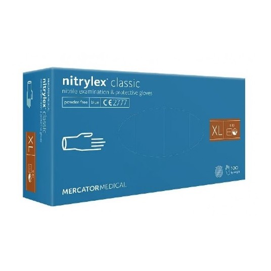 Rękawice nitrylex CLASSIC niebieskie bez 100szt XL -zdjęcie numer 1