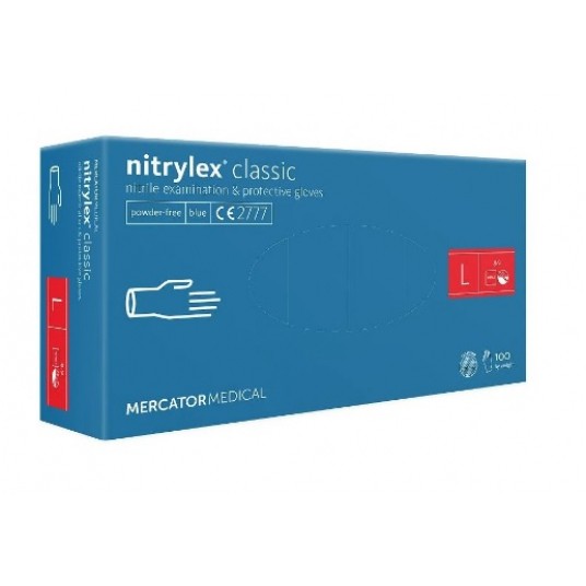 Rękawice nitrylex CLASSIC niebieskie bezp 100szt L -zdjęcie numer 1