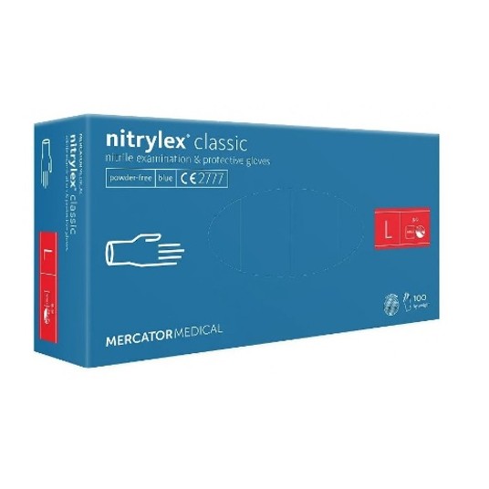 Rękawice nitrylex CLASSIC niebieskie bezp 100szt L -zdjęcie numer 1