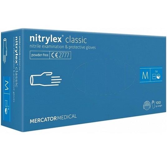 Rękawice nitrylex CLASSIC niebieskie bezp 100szt M -zdjęcie numer 1