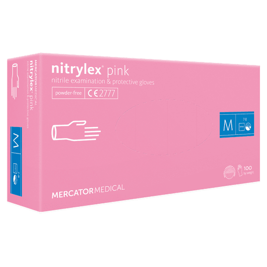 Rękawice nitrylex PINK bezpudrowe 100szt M -zdjęcie numer 1