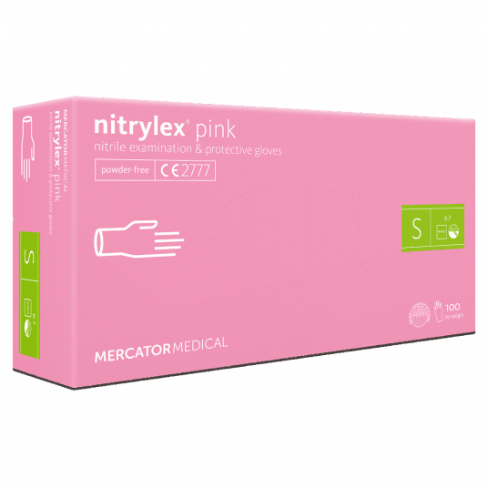 Rękawice nitrylex PINK bezpudrowe 100szt S -zdjęcie numer 1