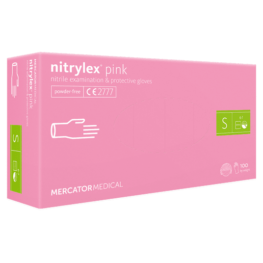 Rękawice nitrylex PINK bezpudrowe 100szt S -zdjęcie numer 1