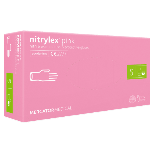 Rękawice nitrylex PINK bezpudrowe 100szt S -zdjęcie numer 1