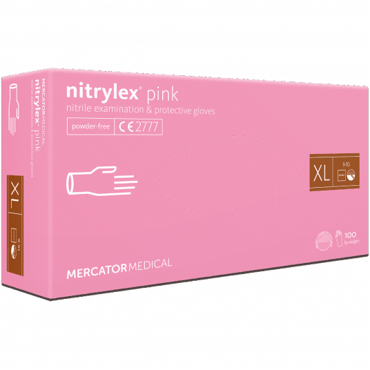 Rękawice nitrylex PINK bezpudrowe 100szt XL -zdjęcie numer 1