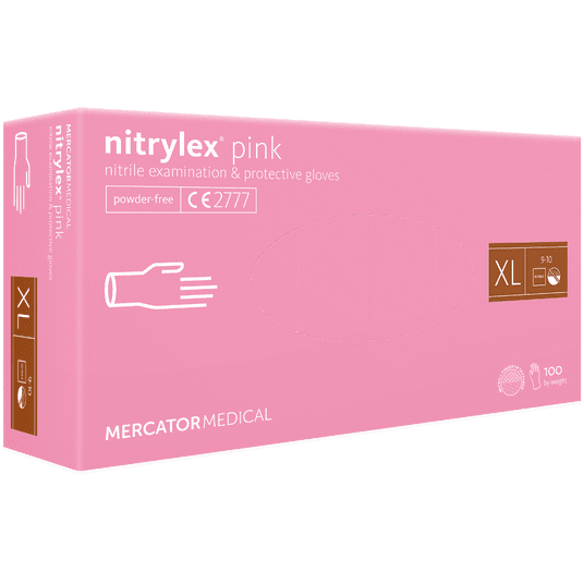 Rękawice nitrylex PINK bezpudrowe 100szt XL -zdjęcie numer 1