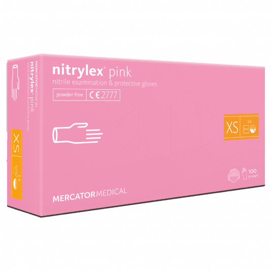 Rękawice nitrylex PINK bezpudrowe 100szt XS -zdjęcie numer 1
