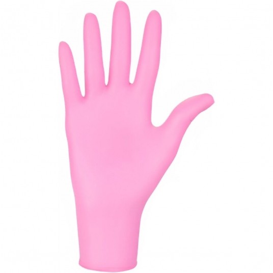 Rękawice nitrylex PINK bezpudrowe 100szt XS -zdjęcie numer 2