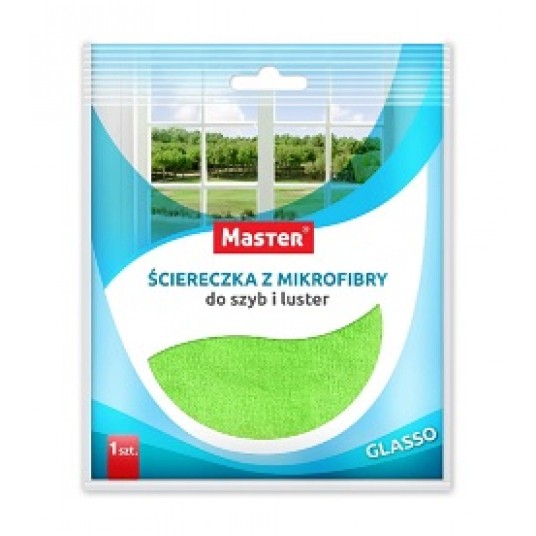 Ścierka mikrofibra 34x34 300g MASTER SZYBY 1szt/50 -zdjęcie numer 1
