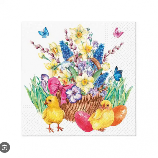Serwetka 33x33 wzór 3W EASTER BOUQUET 20szt /12 -zdjęcie numer 1