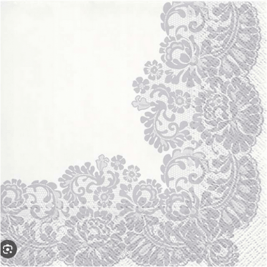 Serwetka 33x33 wzór 3W LACY FRAME SILVER 20szt /12 -zdjęcie numer 1