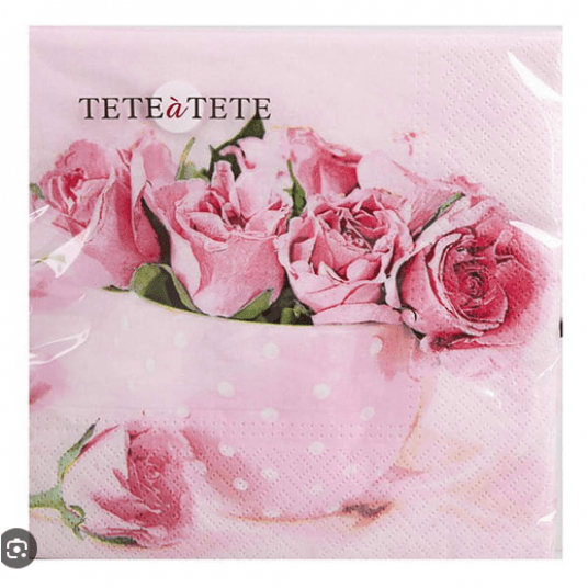 Serwetka 33x33 wzór 3W ROSES IN A CUP 20szt /12 -zdjęcie numer 1