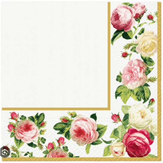 Serwetka 33x33 wzór 3W ROSY FRAME GOLD 20szt /12 -zdjęcie numer 1