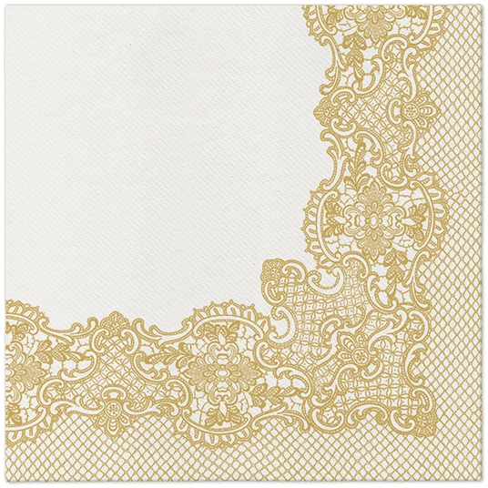 Serwetka 40x40 AIRLAID ROYAL LACE GOLD 50szt /8 -zdjęcie numer 1
