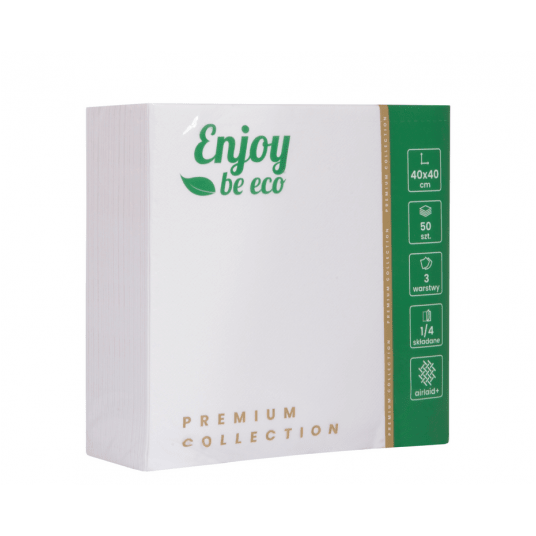 Serwetka 40x40 ENJOY Airlaid+ 3W BIAŁA 50szt /5 -zdjęcie numer 1