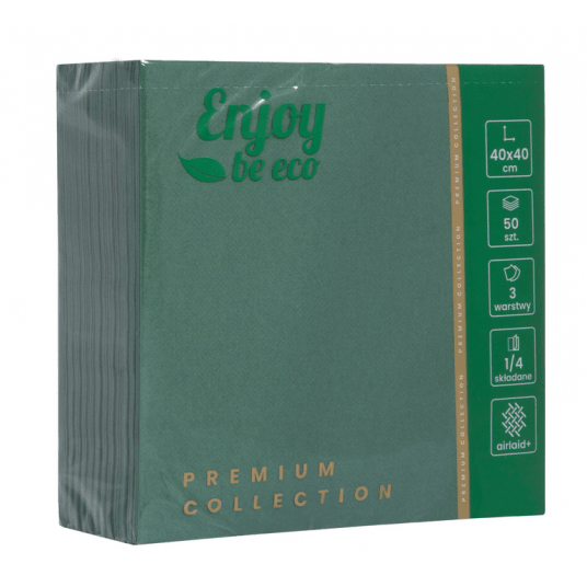 Serwetka 40x40 ENJOY Airlaid+ 3W CI ZIELONA 50szt -zdjęcie numer 1