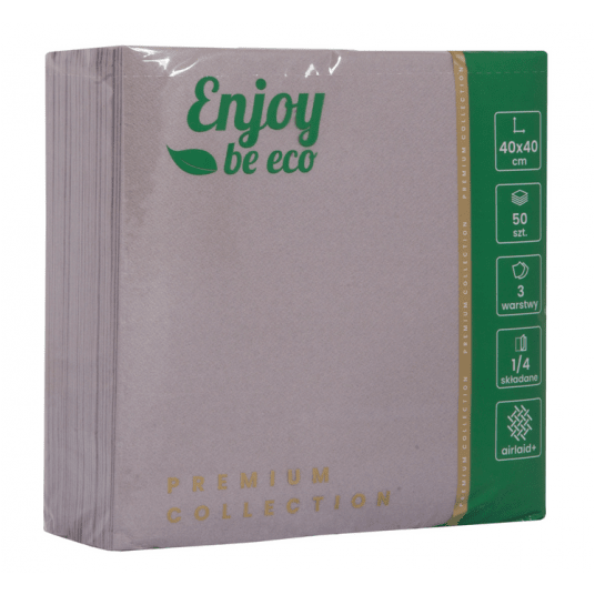 Serwetka 40x40 ENJOY Airlaid+ 3W SZARA 50szt /5 -zdjęcie numer 1