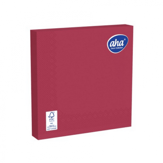 Serwetka AHA 33x33 3W BORDO 20szt /12 -zdjęcie numer 1