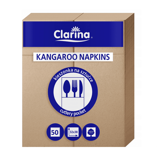 Serwetka kangurek CLARINA ECO BRĄZ 2W 32x38 50szt -zdjęcie numer 2