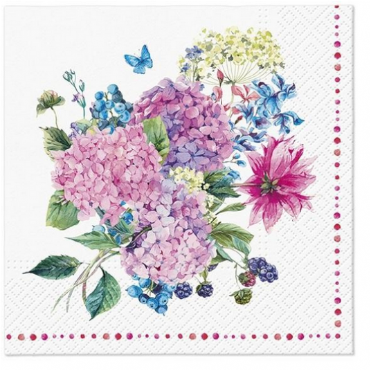Serwetka PAW 33x33 3W Hortensje 20szt /12 -zdjęcie numer 1