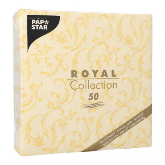 Serwetka ROYAL 40x40 Damascato ŻÓŁTA 50szt /5 -zdjęcie numer 1