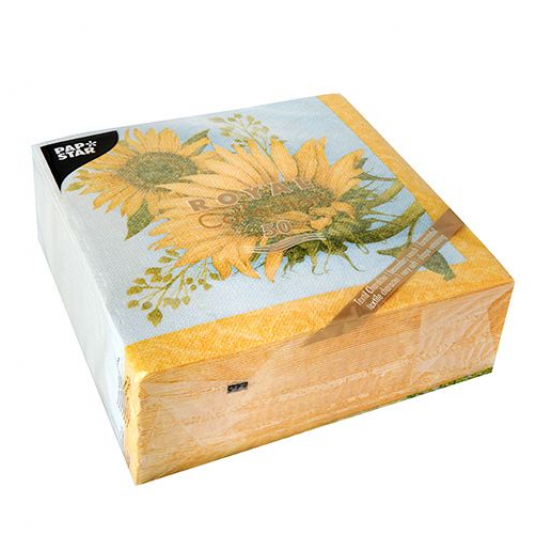 Serwetka ROYAL 40x40 Nadruk SŁONECZNIK 50szt /5 -zdjęcie numer 2