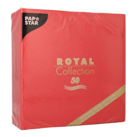Serwetka ROYAL Papstar 40x40 CZERWONA 50szt /5 -zdjęcie numer 2