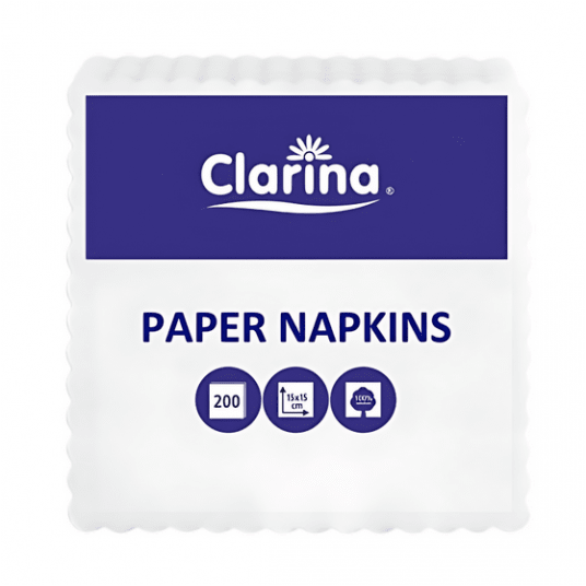 Serwetka ząbkowana 15x15 CLARINA 200szt BIAŁA /60 -zdjęcie numer 1